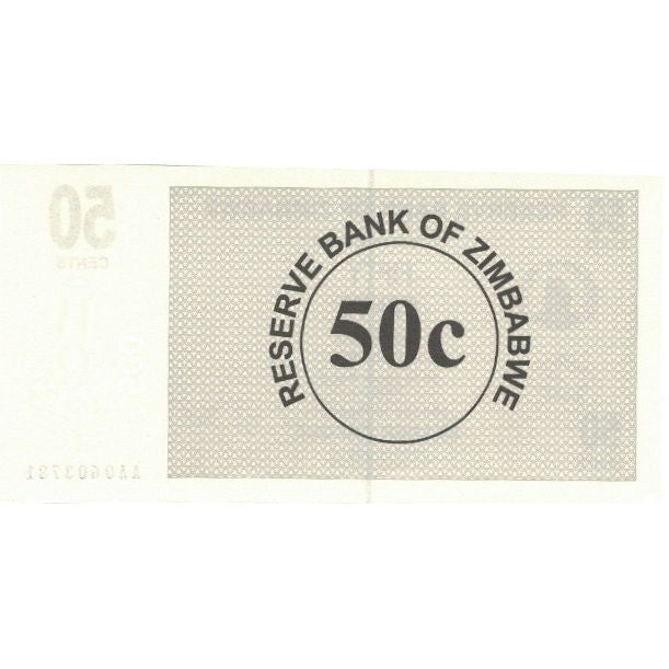 Banknote, Zimbabwe, 50 Cents, 2006, 2006-08-01, UNC(65-70)