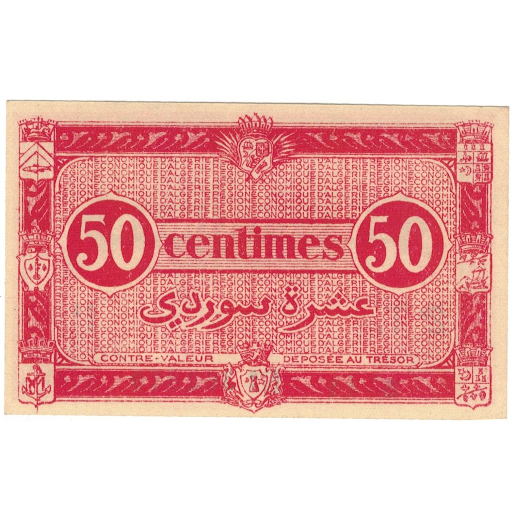 Billete, 50 Centimes, 1944, Algeria, 1944-01-31, KM:100, SC