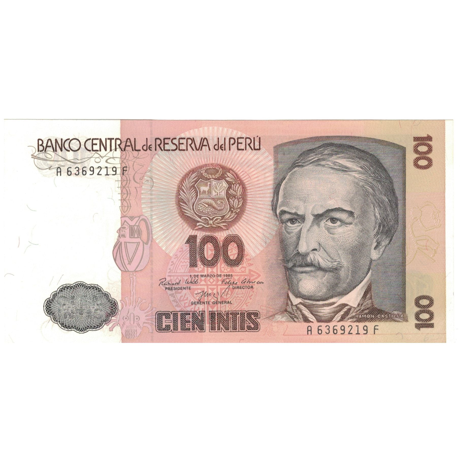 Peru, 100 Intis, 1985-03-01, UNC(64)