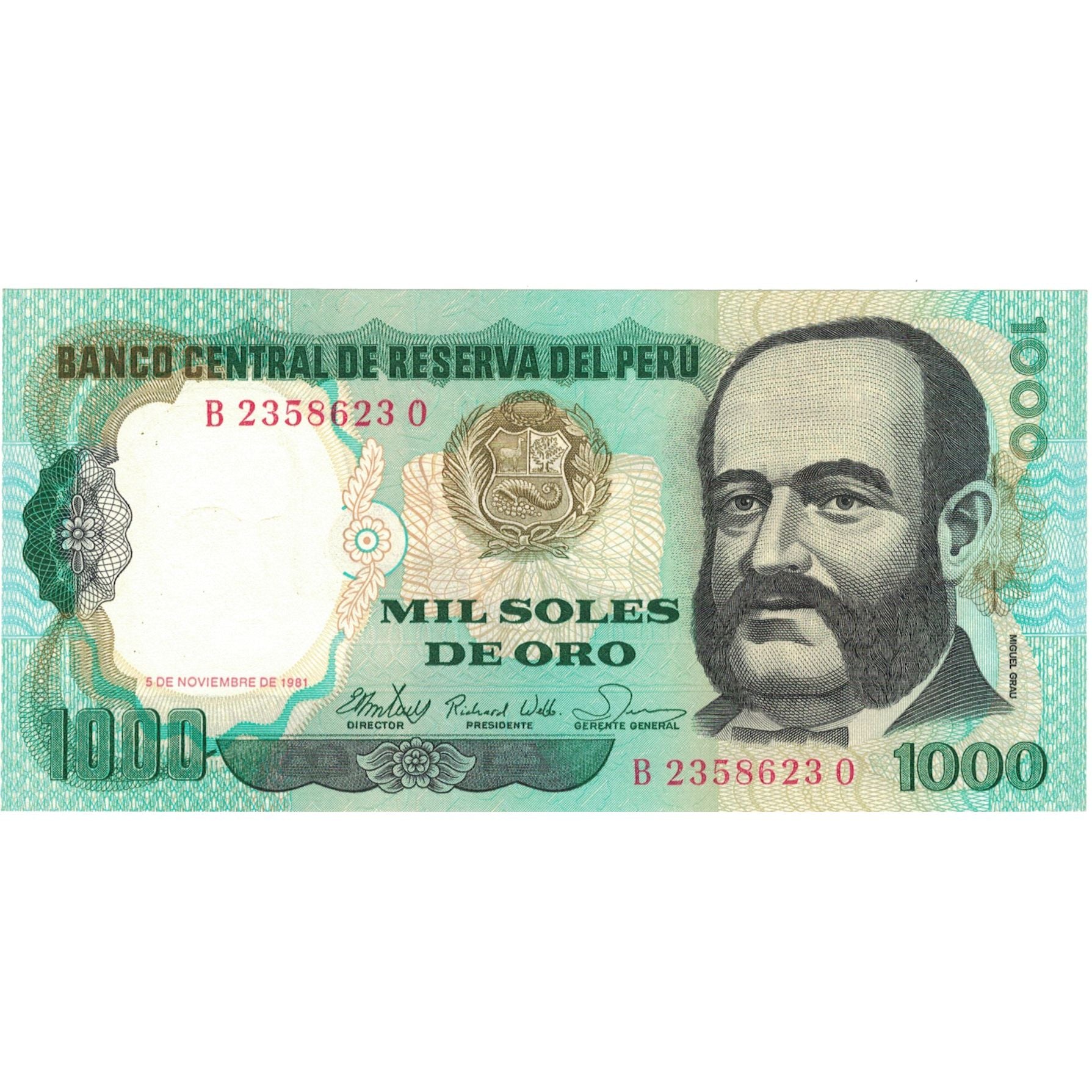 Banknote, Peru, 1000 Soles De Oro, 1981, 1981-11-05, KM:122a, UNC(64)
