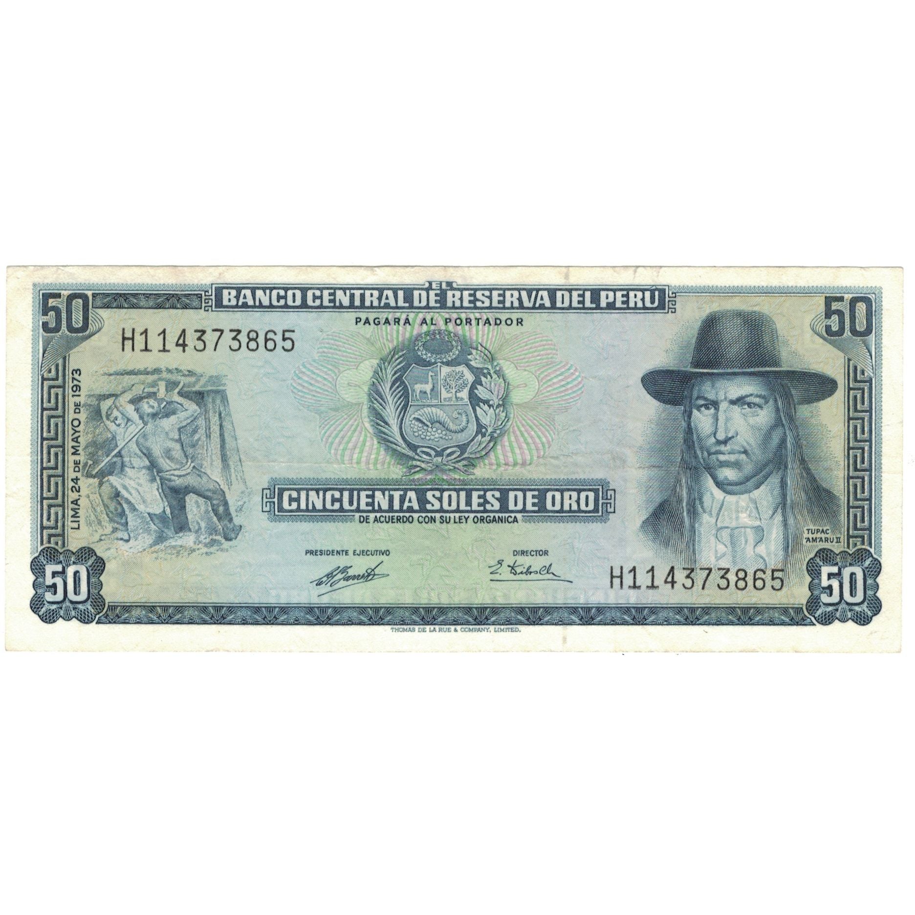 Geldschein, Peru, 50 Soles De Oro, 1973, 1973-05-24, KM:101c, VZ