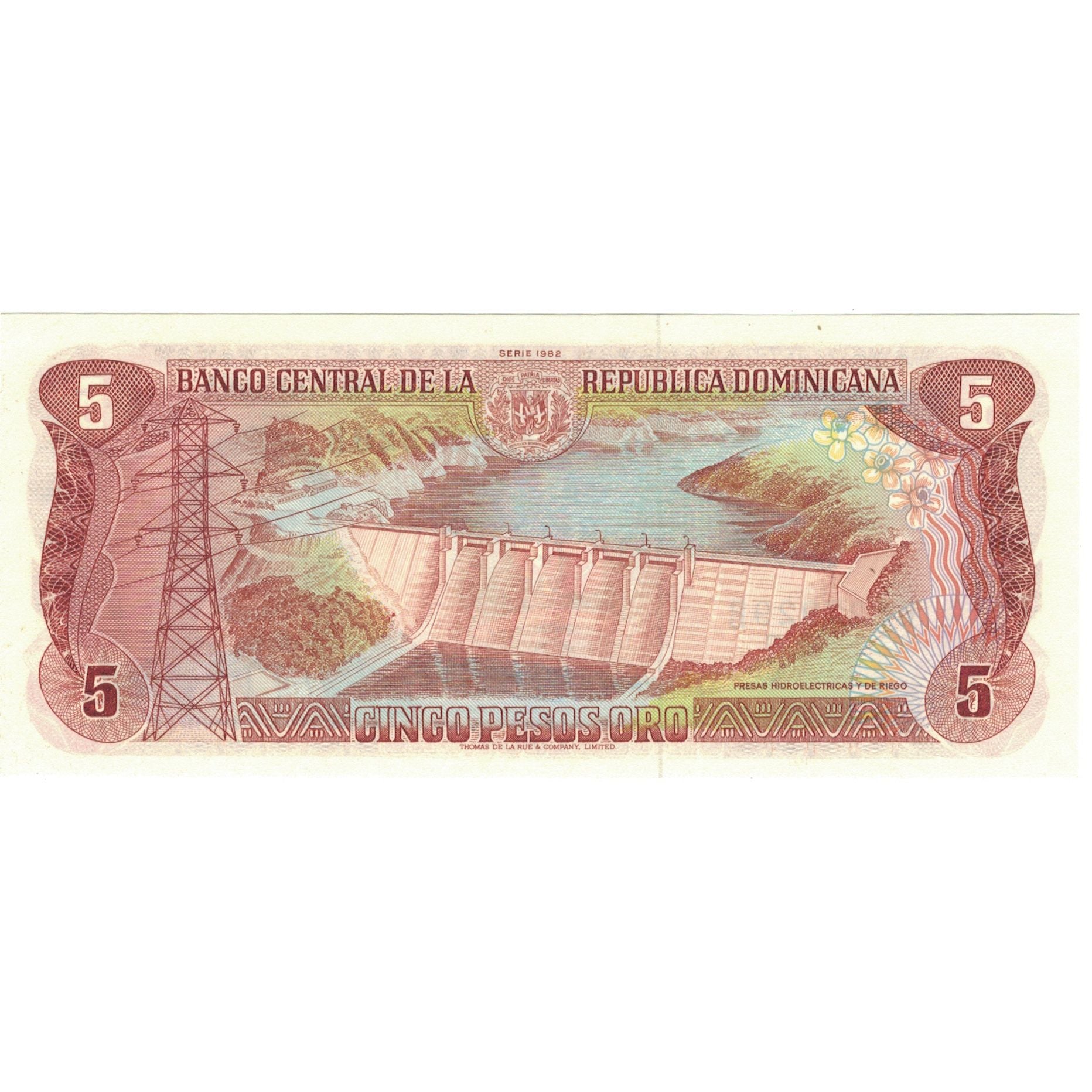 Banknote, Dominican Republic, 5 Pesos Oro, 1982, 1982, KM:118b, UNC(63)
