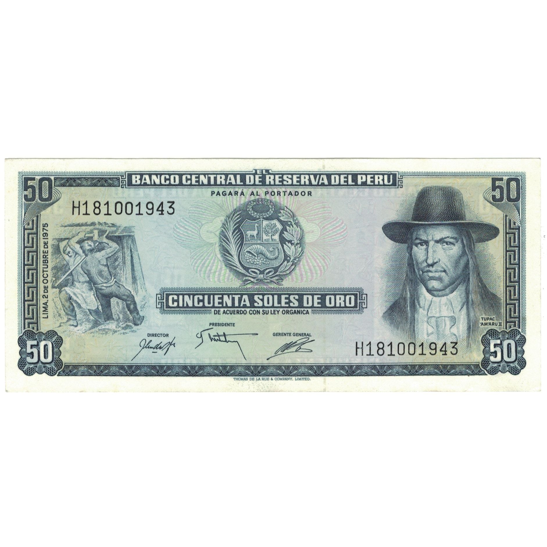 Banknote, Peru, 50 Soles De Oro, 1975, 1975-10-02, KM:107, UNC(64)