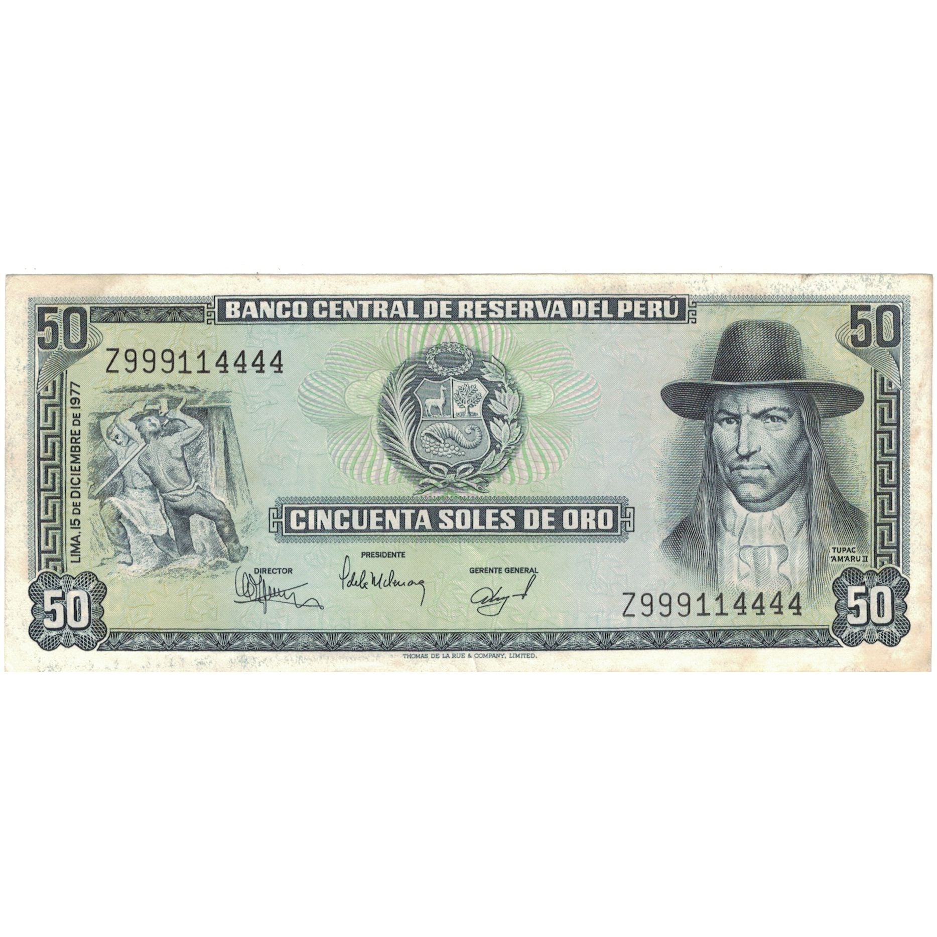 Banknote, Peru, 50 Soles De Oro, 1977, 1977-12-15, KM:113, UNC(64)