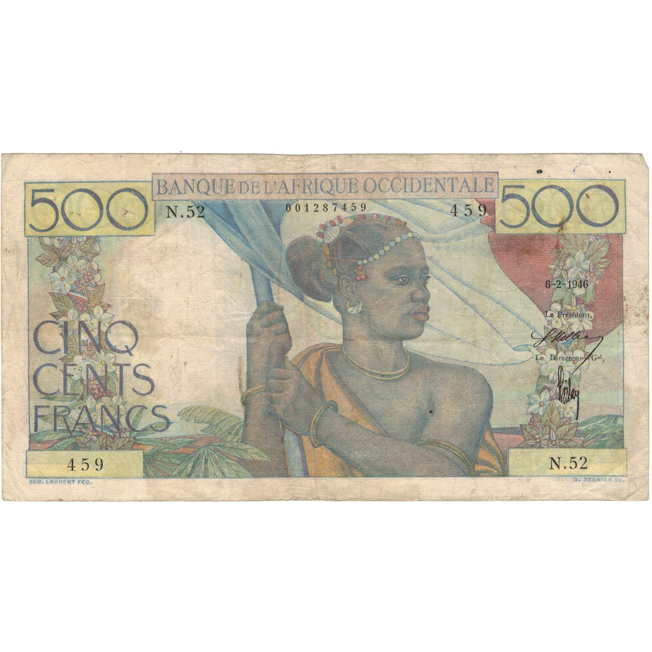 África oriental francesa, 500 Francs, VF 20, PMG