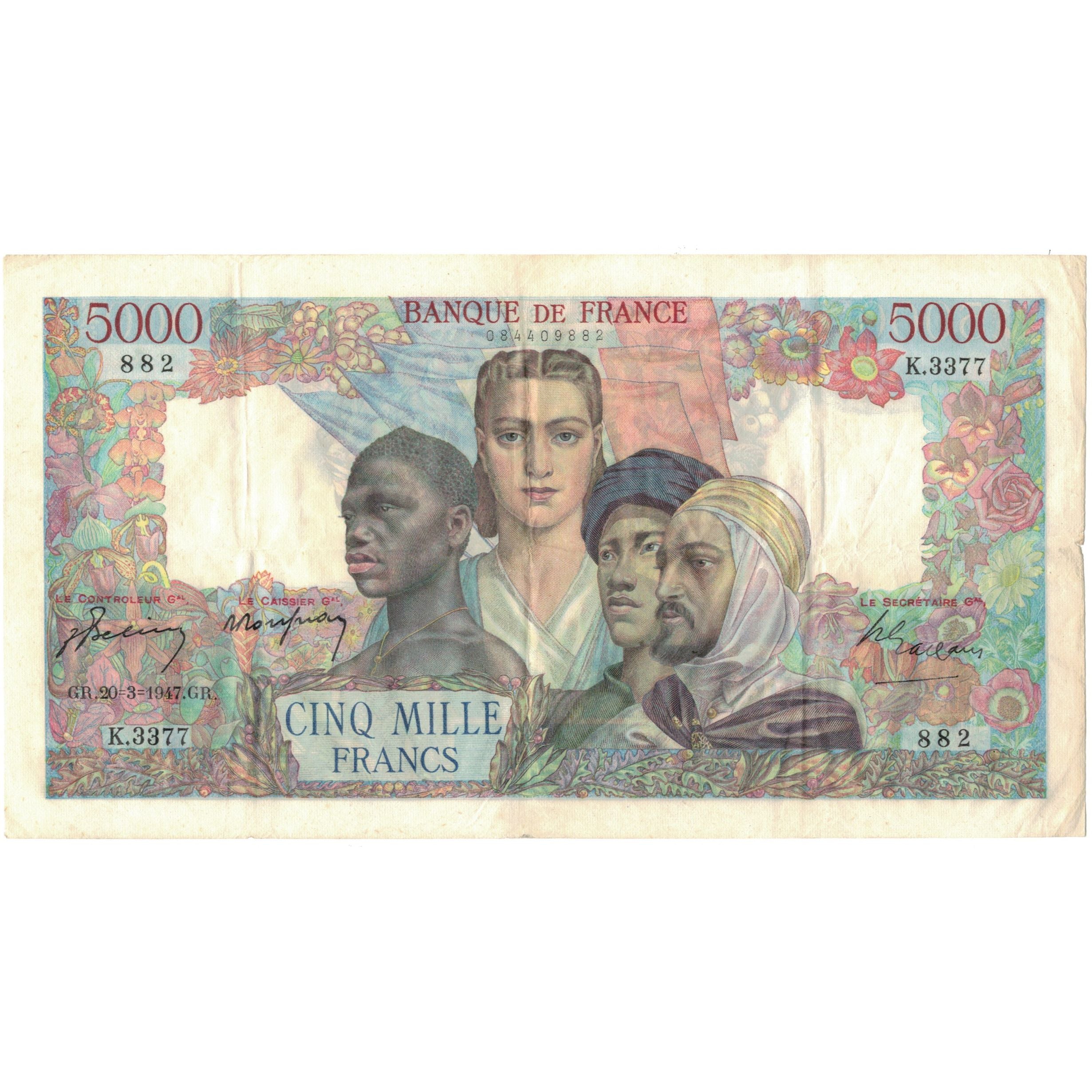 Francia, 5000 Francs, Empire Français, 1947, K.3377882, EBC+, Fayette:47.59