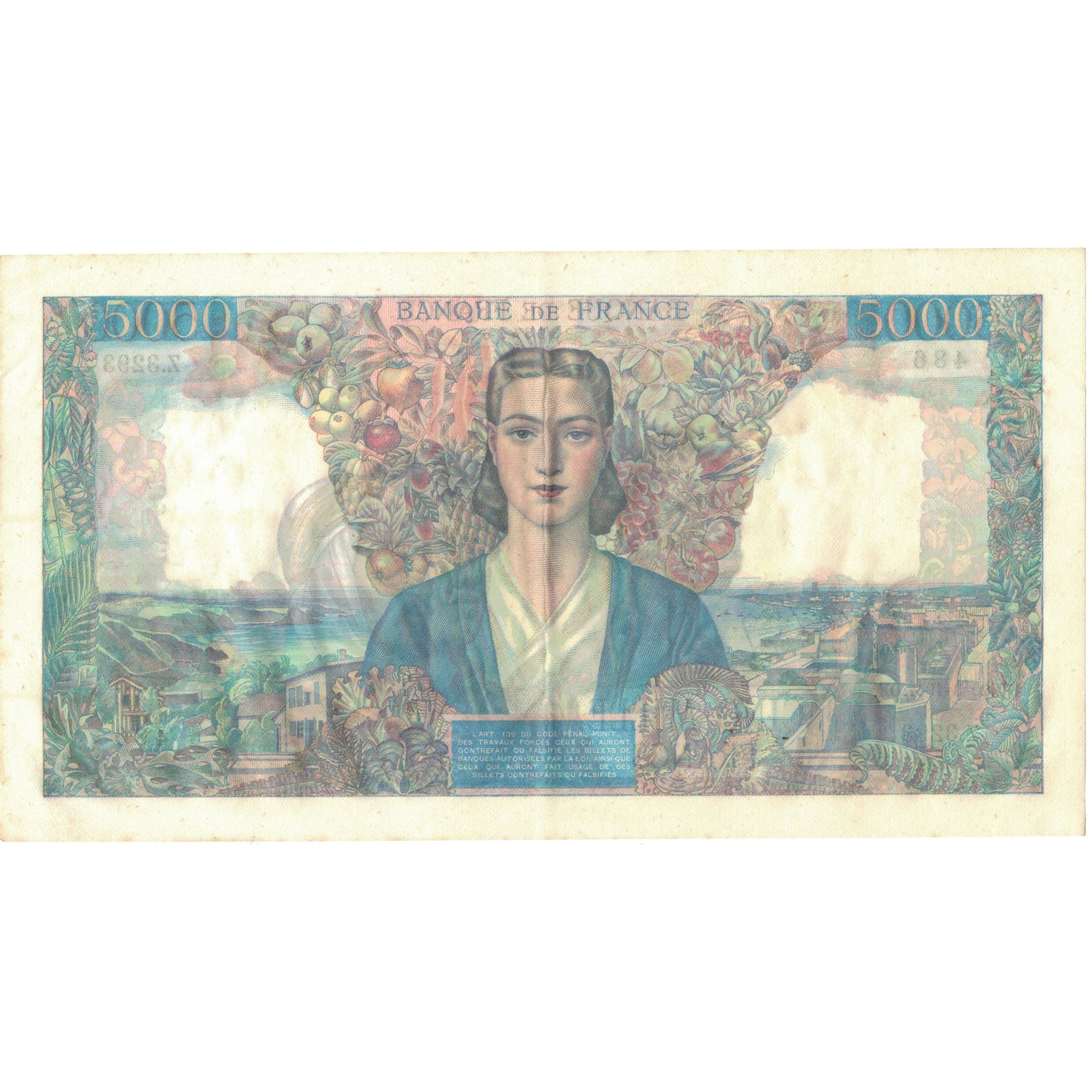 France, 5000 Francs, Empire Français, 1947, Z.3293486, UNC(60-62)