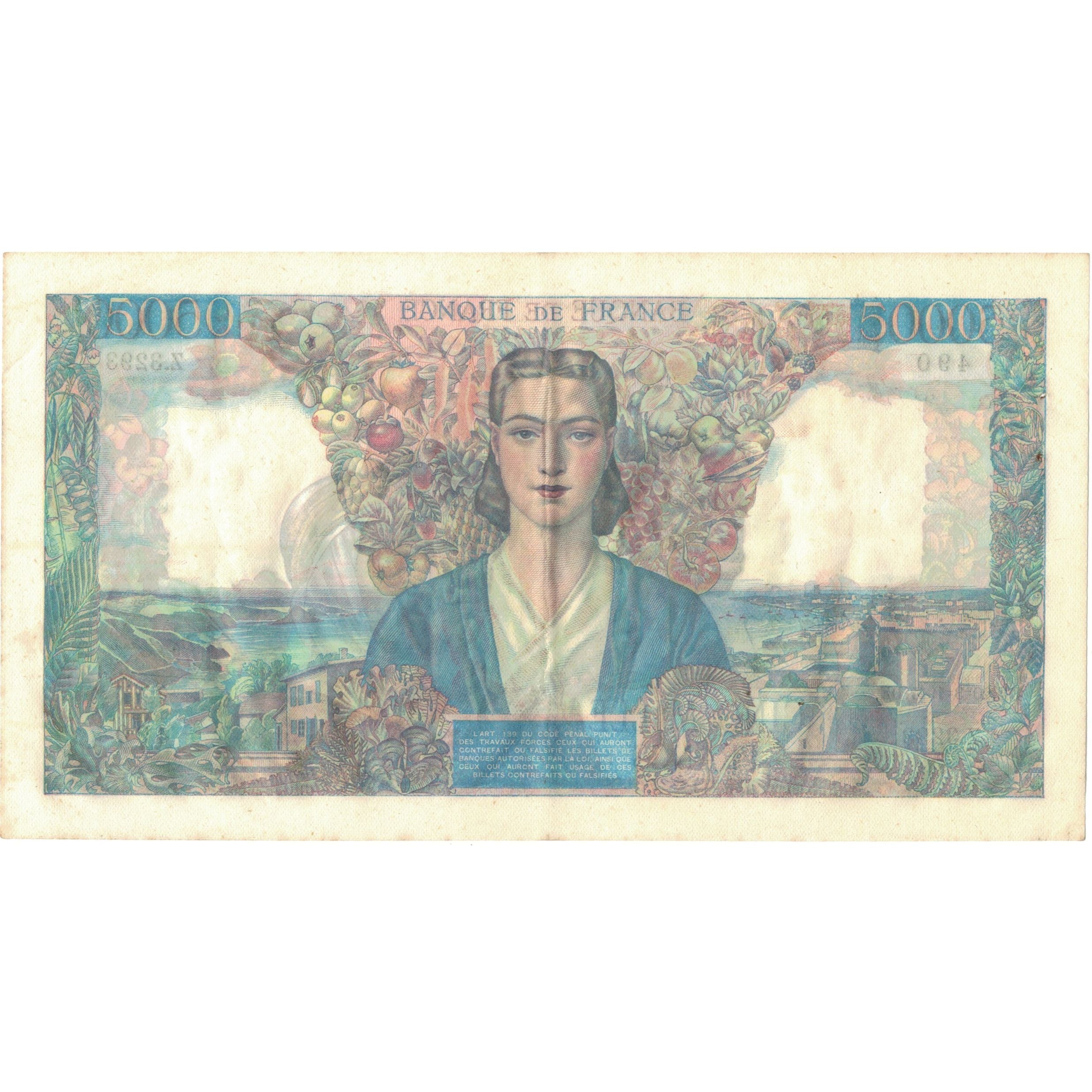 France, 5000 Francs, Empire Français, 1947, Z.3293490, UNC(60-62)