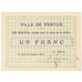 France, Vertus, 1 Franc, 1915, Bon Municipal., SUP, Pirot:51-52