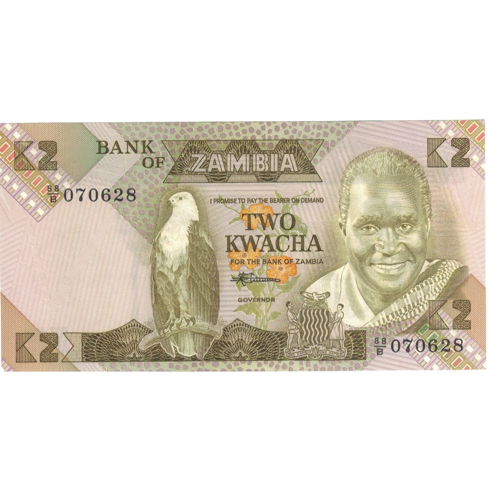 Banknote, Zambia, 2 Kwacha, KM:24c, UNC(64)