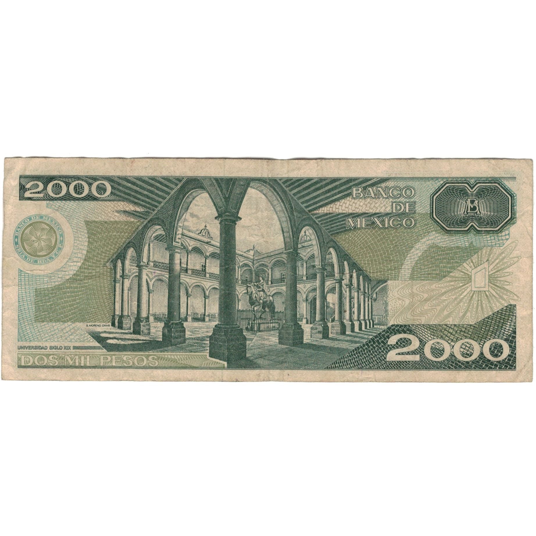 Banconote, Messico, 2000 Pesos, 1989, KM:86c, 1989-03-28, MB