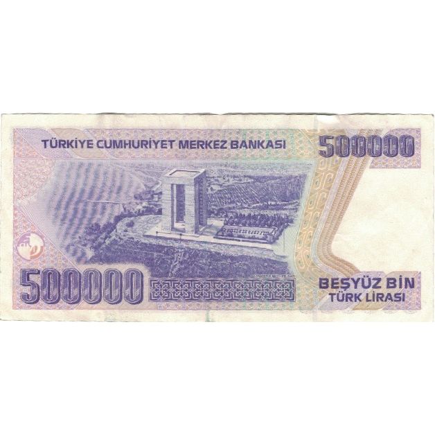 Biljet, Turkije, 500,000 Lira, 1993, 1993 (Old Date : 1970)., KM:208, TTB