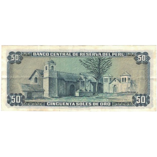 Billet, Pérou, 50 Soles De Oro, 1974, 1974-08-15, KM:101c, TTB+