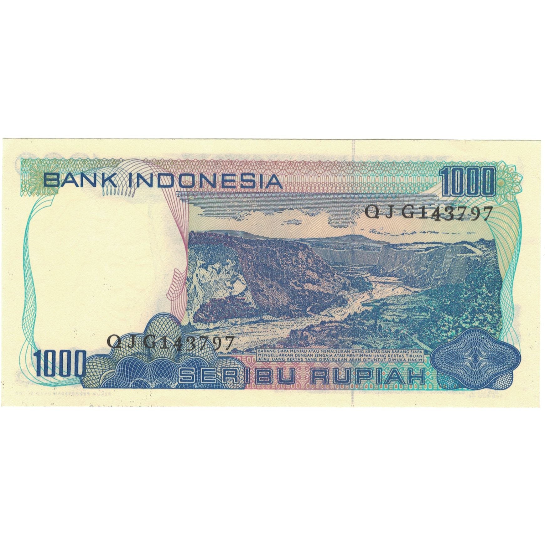 Nota, Indonésia, 1000 Rupiah, 1980, KM:119, UNC(65-70)