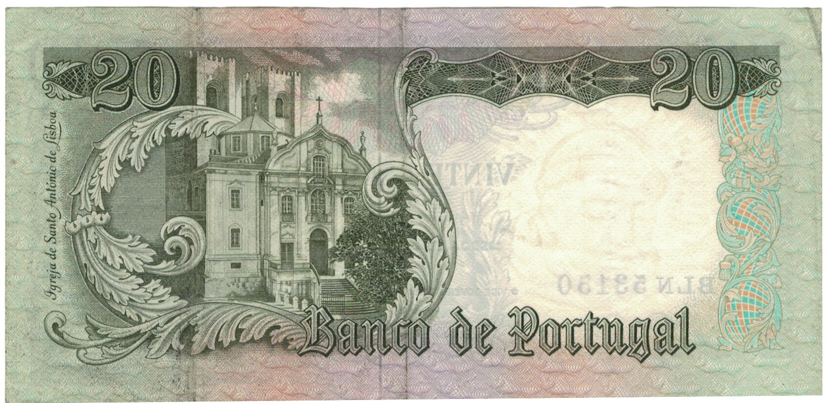 Billete, 20 Escudos, 1964, Portugal, 1964-05-26, KM:167a, MBC