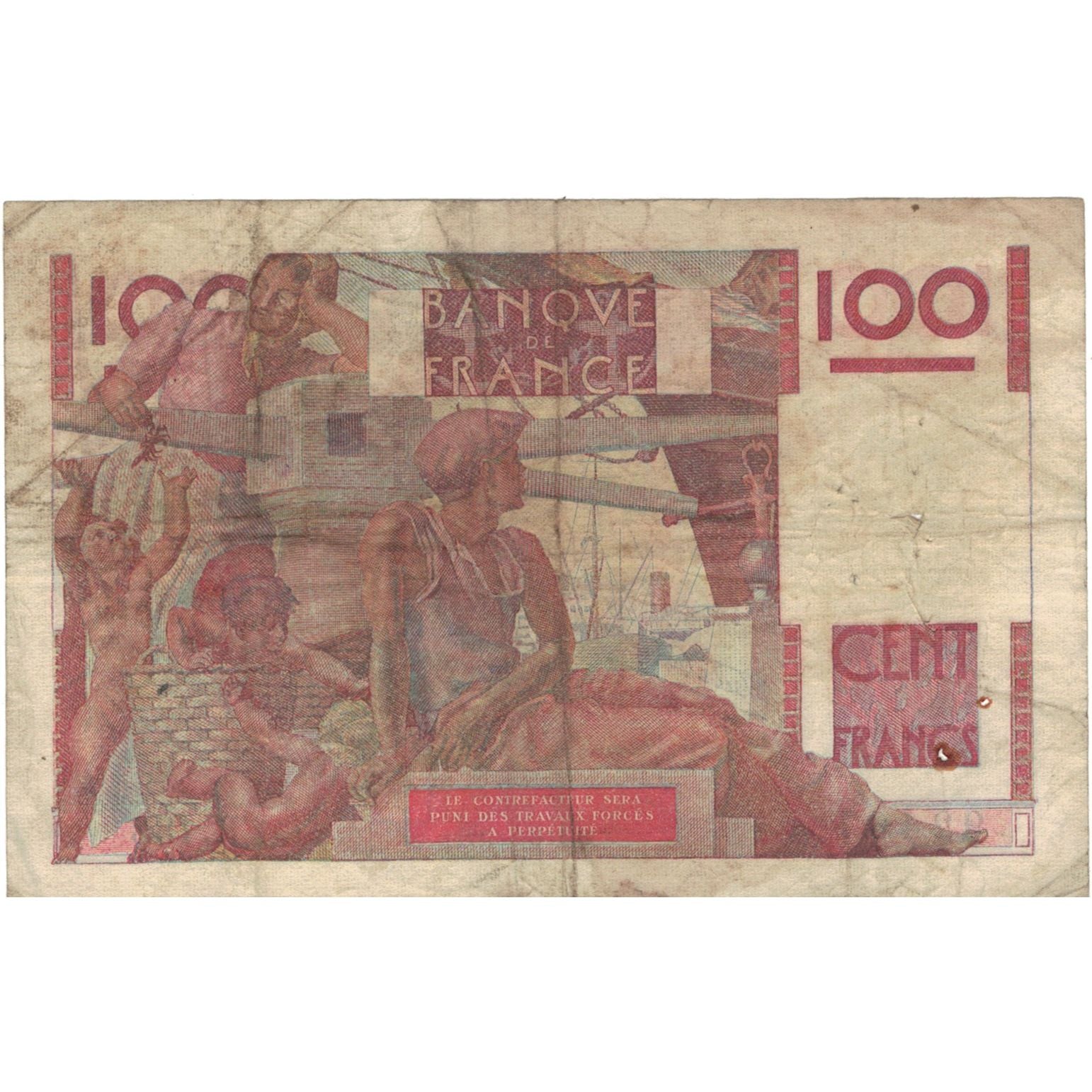 França, 100 Francs, Jeune Paysan, 1946, R.133, F(12-15), Fayette:28.11, KM:128a