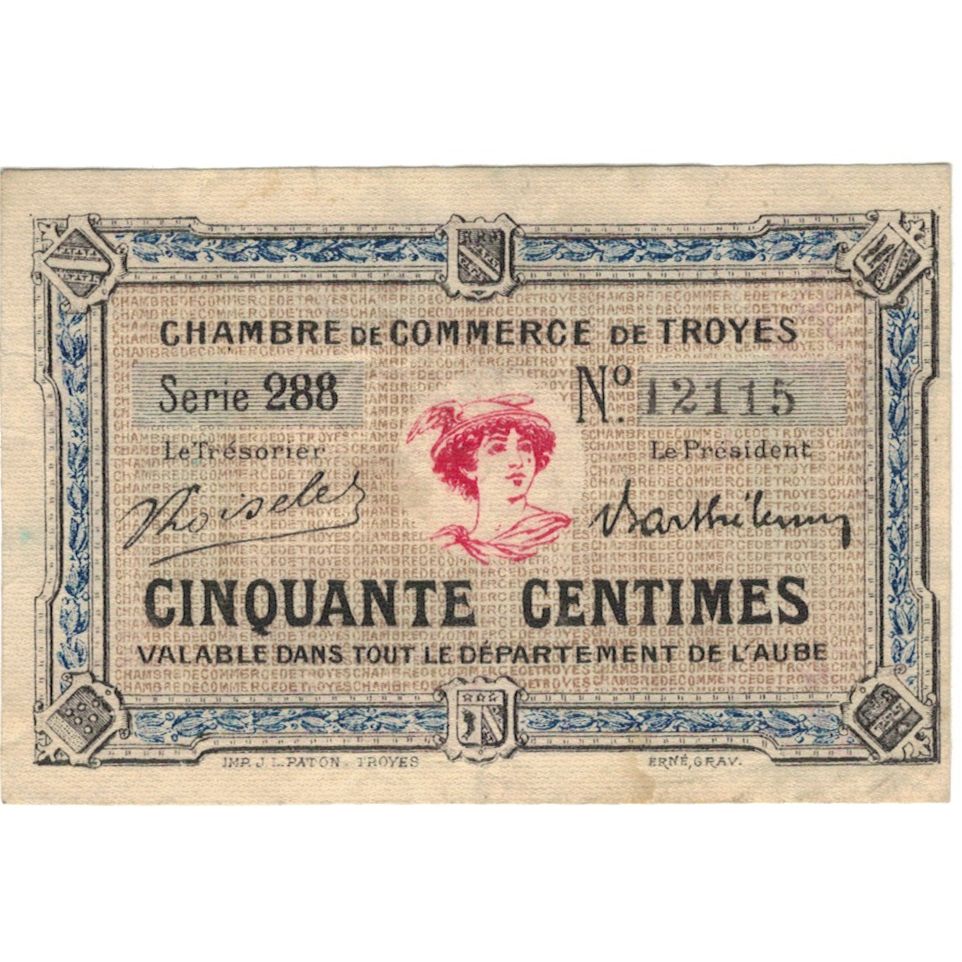France, Troyes, 1 Franc, VF(30-35), Pirot:124-10