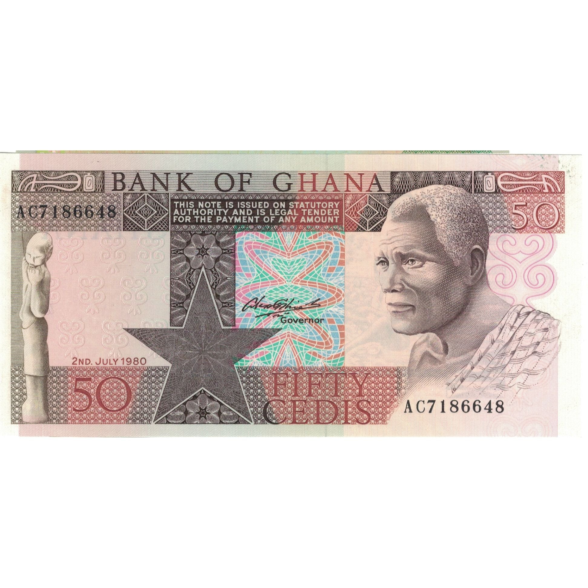 Billet, Ghana, 50 Cedis, 1980, 1980-07-02, KM:22b, NEUF