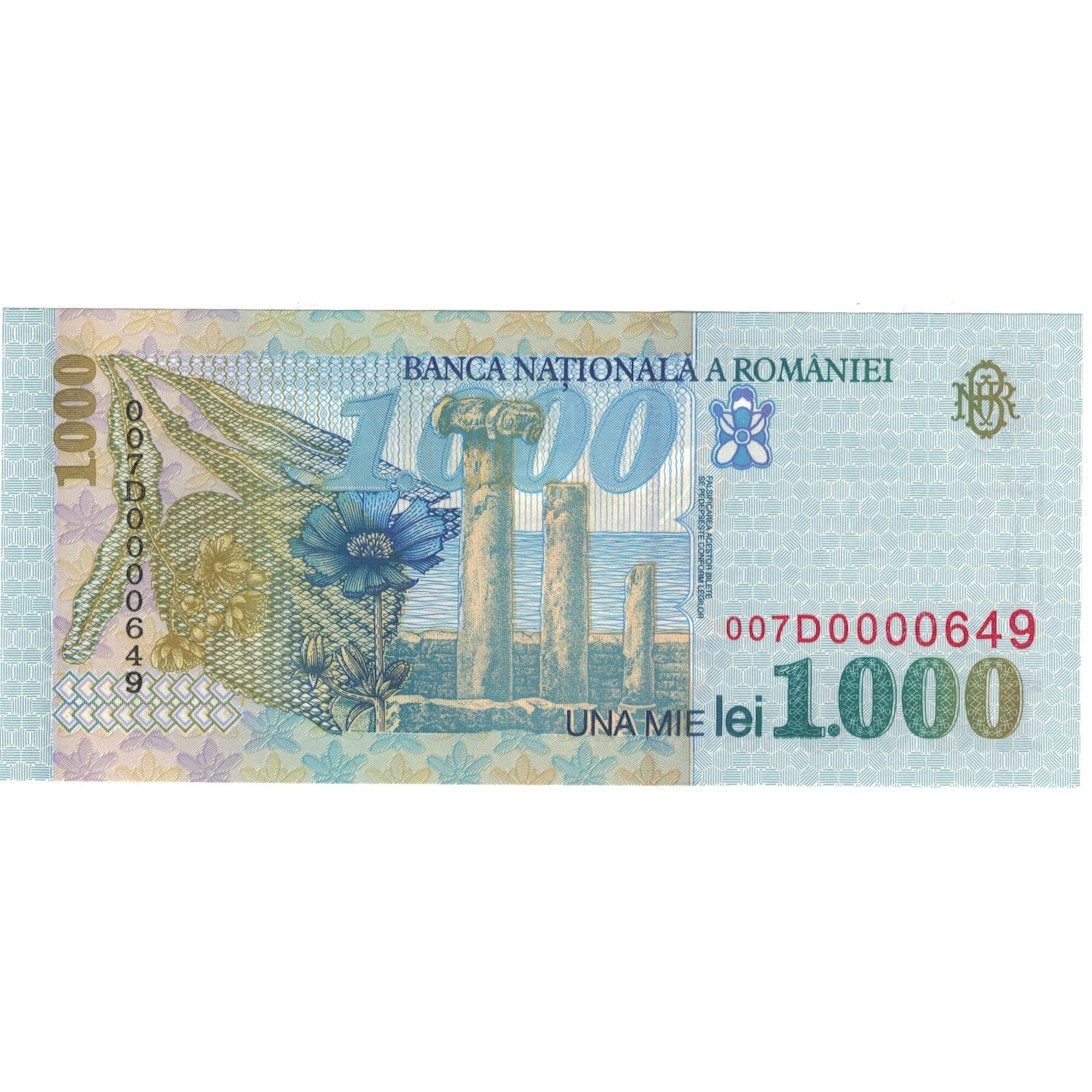 Banknote, Romania, 1000 Lei, Undated (1998), KM:106, UNC(65-70)