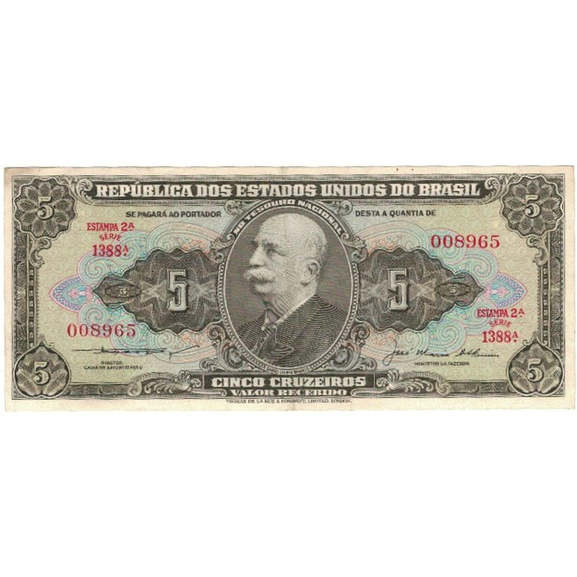 Banconote, Brasile, 5 Cruzeiros, Undated (1962-64), KM:176d, SPL-