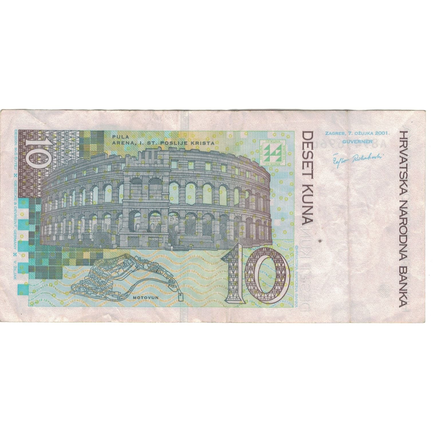 Banconote, Croazia, 10 Kuna, 2012, BB+