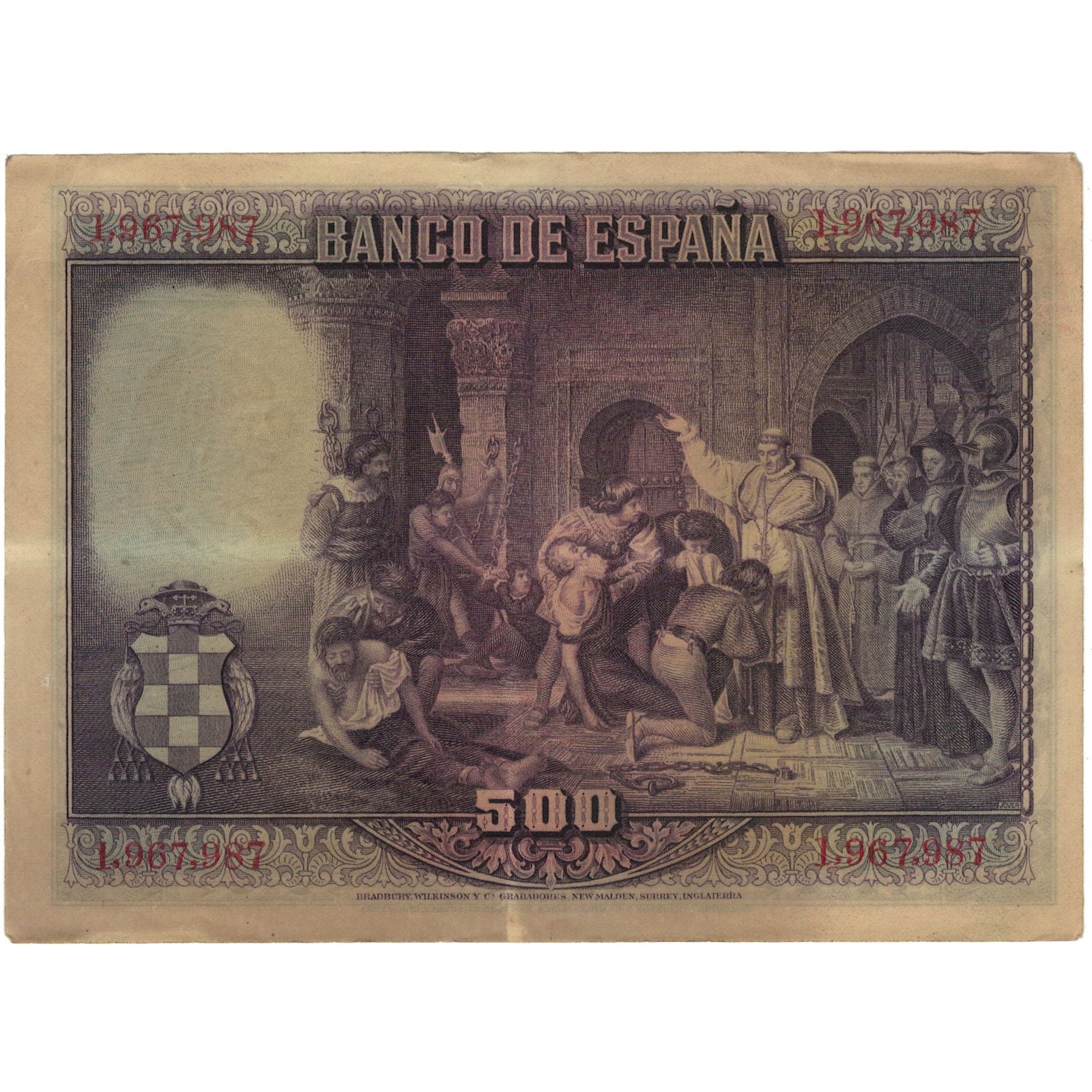 Billet, Espagne, 500 Pesetas, 1928, 1928-08-15, KM:77a, TTB