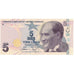 Billet, Turquie, 5 Lira, 1970, 1970-10-14, KM:222, SUP