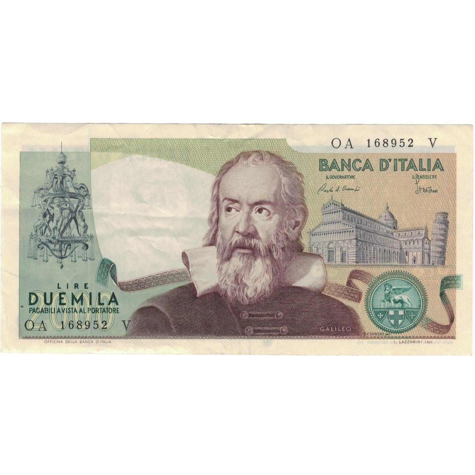 Banknote, Italy, 2000 Lire, 1983, 1983-10-24, KM:103c, EF(40-45)
