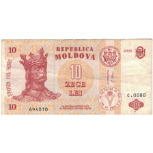 Banknot, Mołdawia, 10 Lei, 2009, KM:10f, VF(20-25)