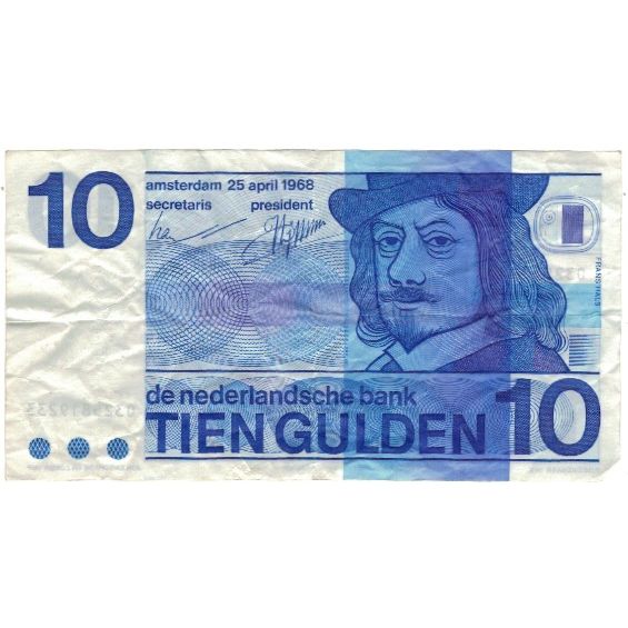 Banknot, Holandia, 10 Gulden, 1968-04-25, KM:91b, EF(40-45)