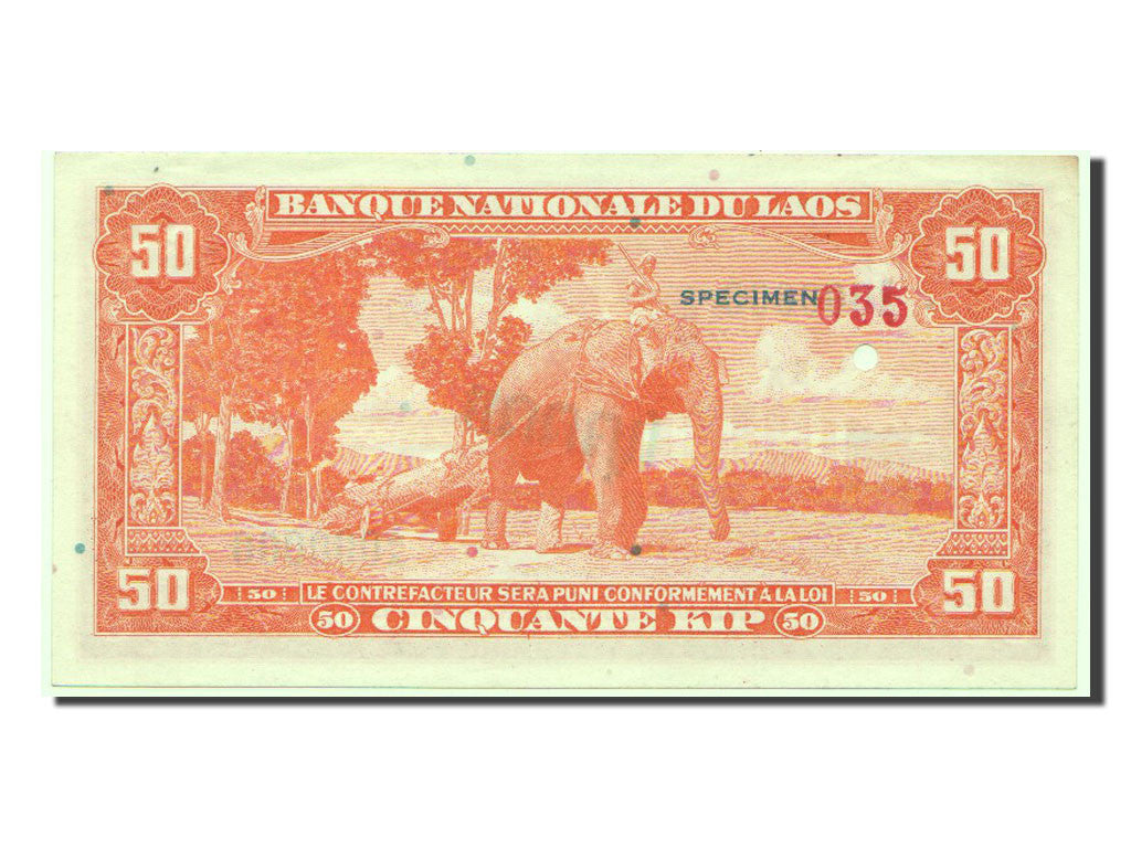 Geldschein, Lao, 50 Kip, 1957, VZ+