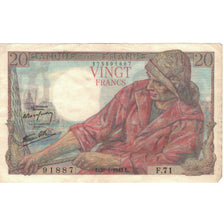 Francia, 20 Francs, Pêcheur, 1943, 91887 F.71, BB, Fayette:13.05, KM:100a