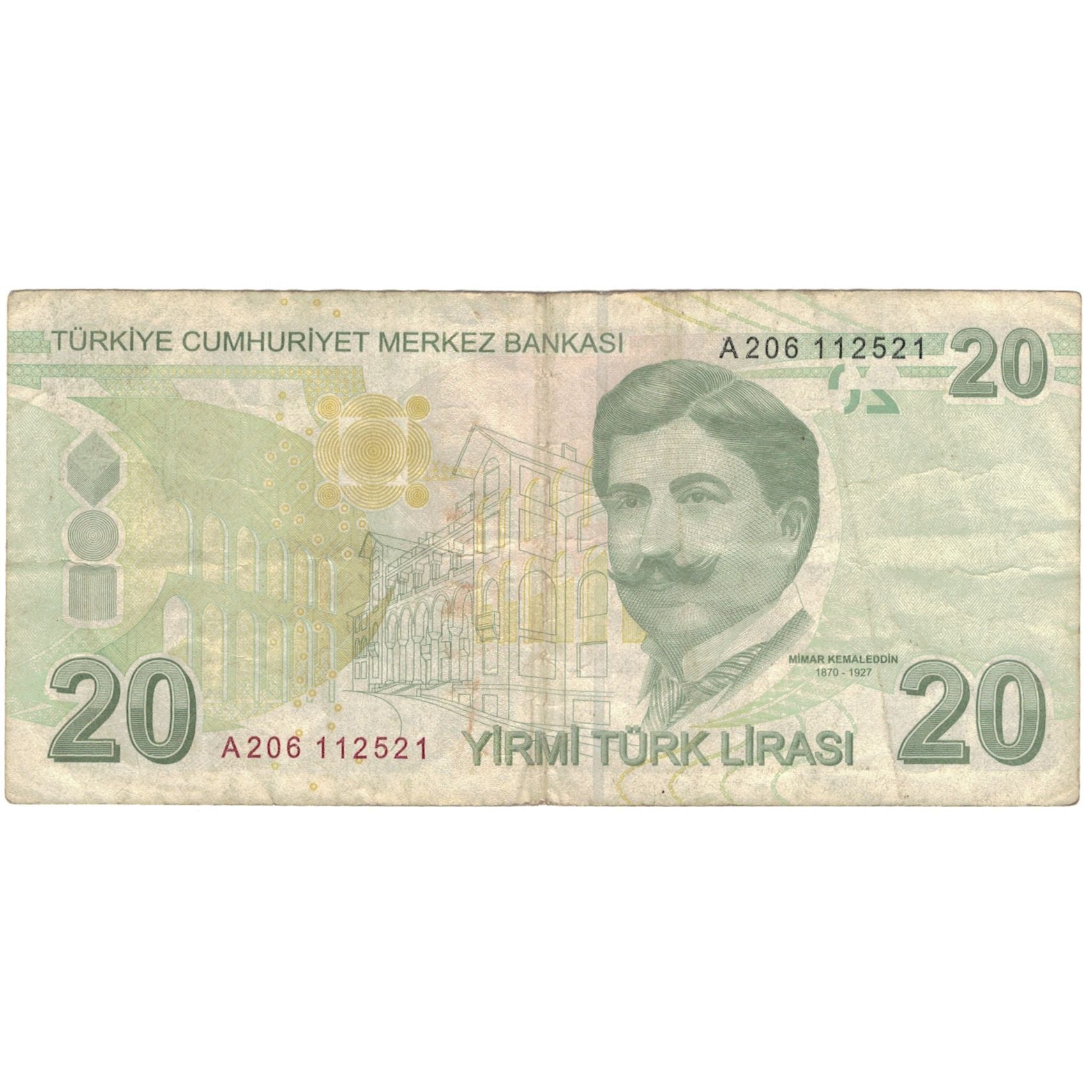 Banknot, Turcja, 20 Lira, Undated (2009), KM:224, VF(20-25)