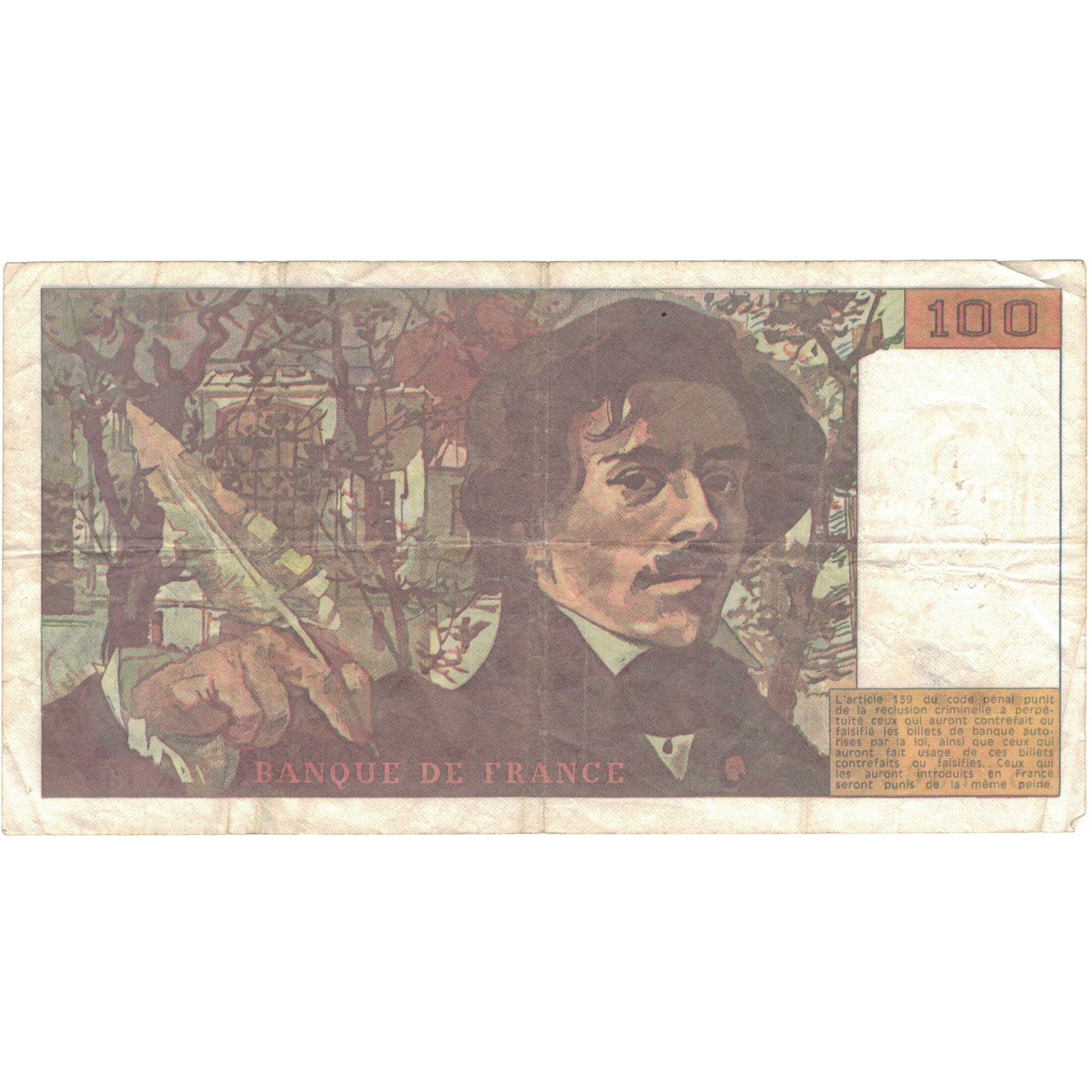 Frankreich, 100 Francs, Delacroix, 1990, N.158, SS, Fayette:69BIS.02B, KM:154e