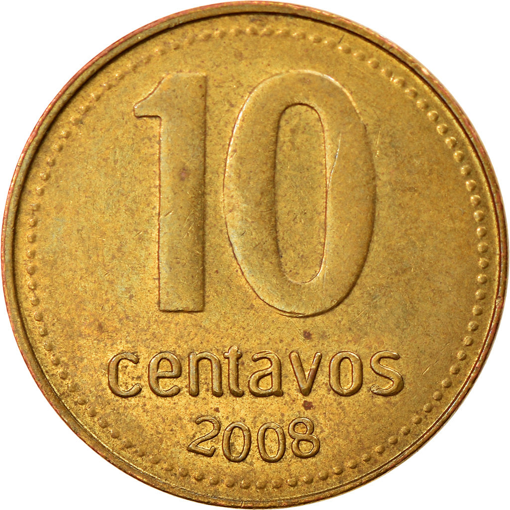 Monnaie, Argentine, 10 Centavos, 2008, TTB, Brass plated steel, KM:107a