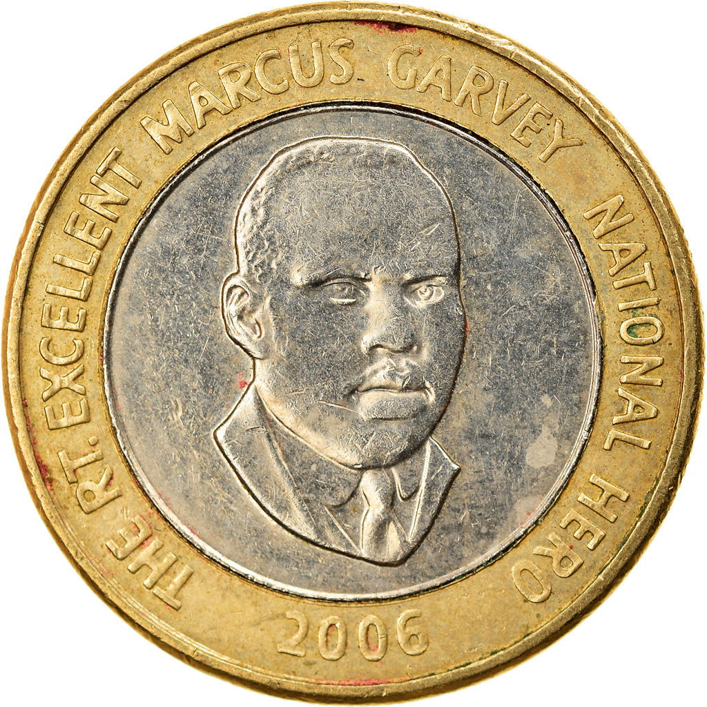 Moneda, Jamaica, Elizabeth II, 20 Dollars, 2001, MBC, Bimetálico, KM:182