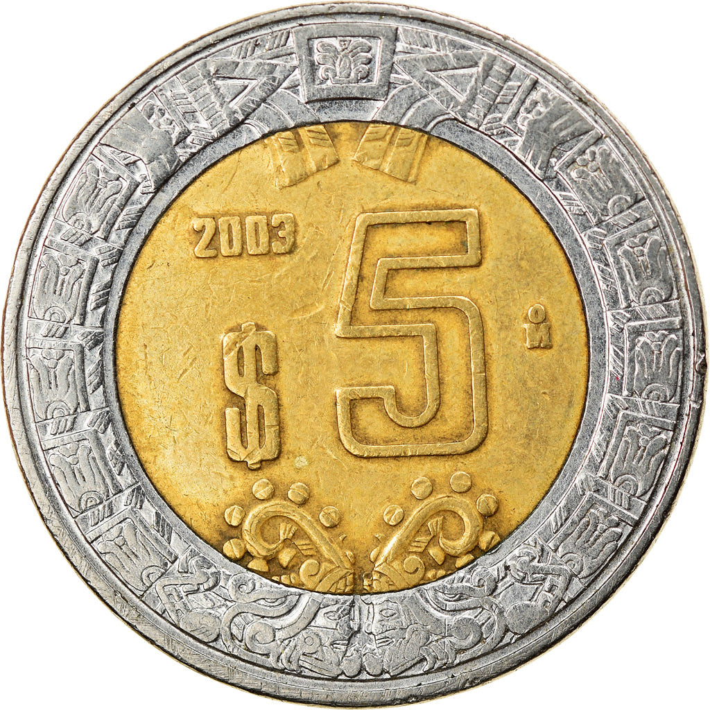 Moneta, Messico, 5 Pesos, 2003, Mexico City, BB, Bi-metallico, KM:605