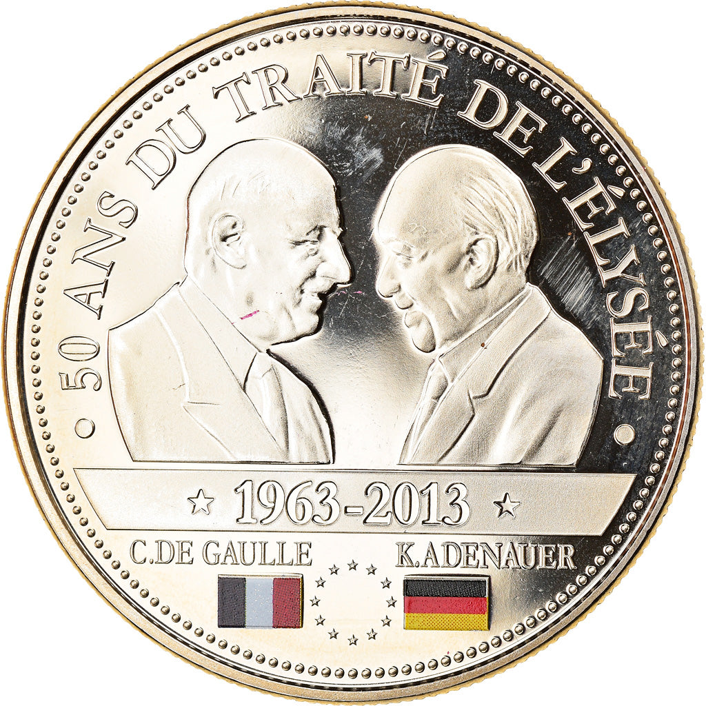 France, Medal, 50 Ans du Traité de l'Elysée, De Gaulle-Adenauer, Politics