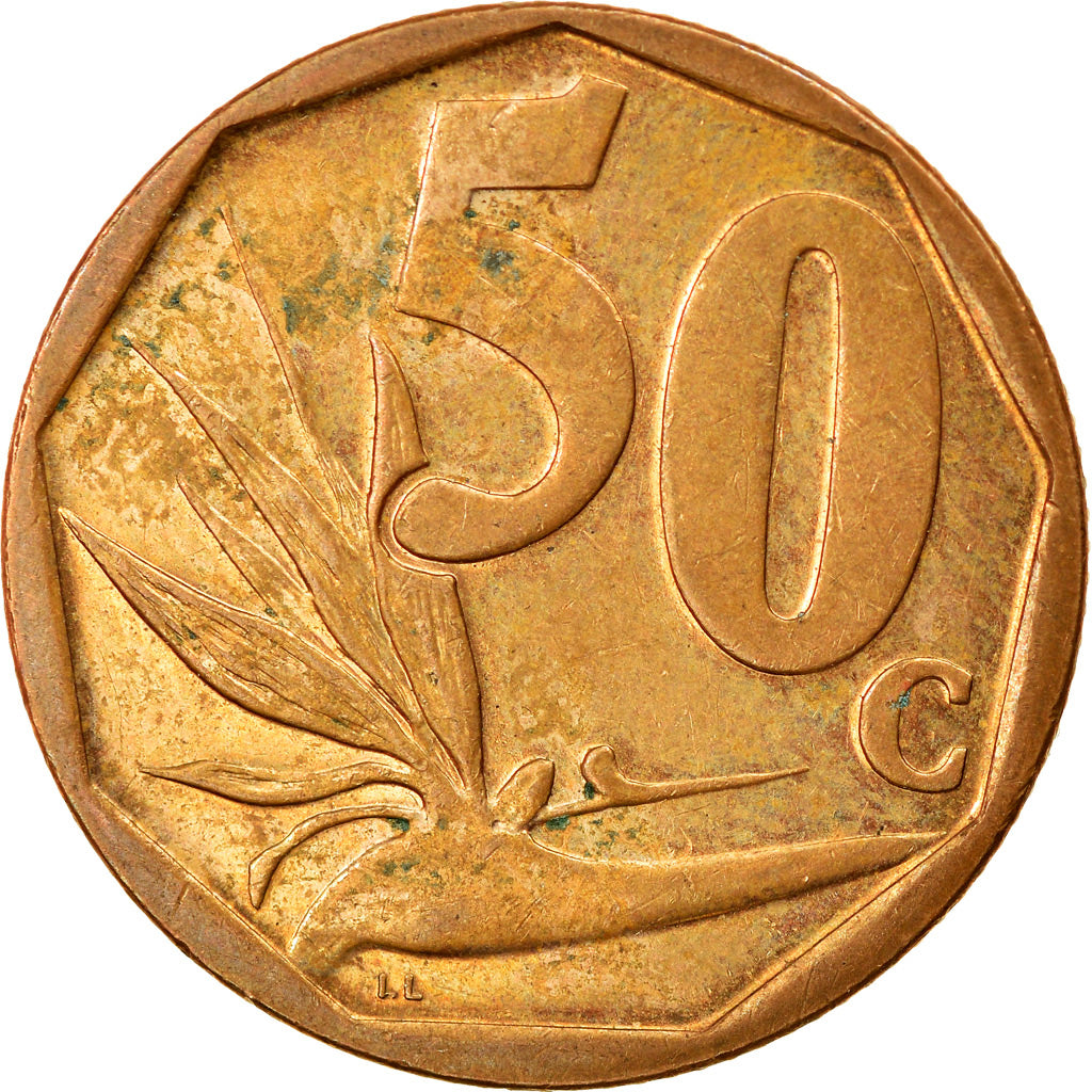 Moneta, Południowa Afryka, 50 Cents, 2008, Pretoria, EF(40-45), Brąz