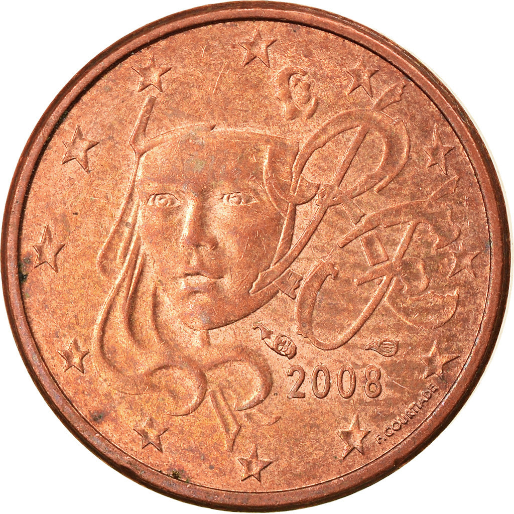 France, Euro Cent, 2008, Paris, TTB, Copper Plated Steel, KM:1282