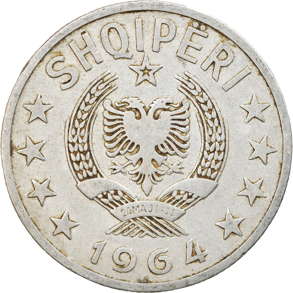 Moneta, Albania, 50 Qindarka, 1964, BB, Alluminio, KM:42