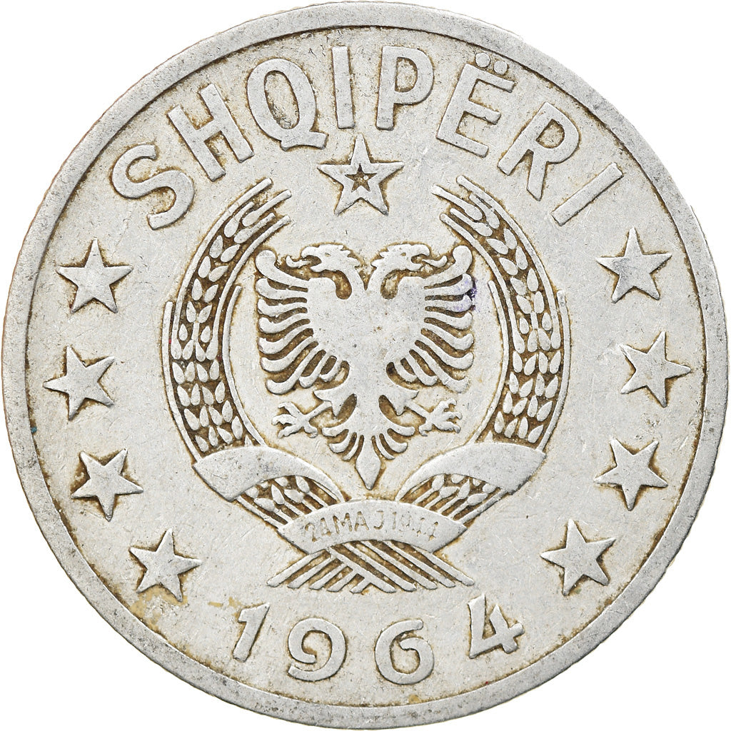 Moneta, Albania, 50 Qindarka, 1964, EF(40-45), Aluminium, KM:42