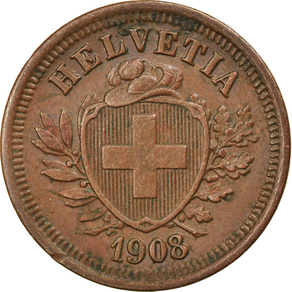 Monnaie, Suisse, Rappen, 1908, Bern, TTB, Bronze, KM:3.2