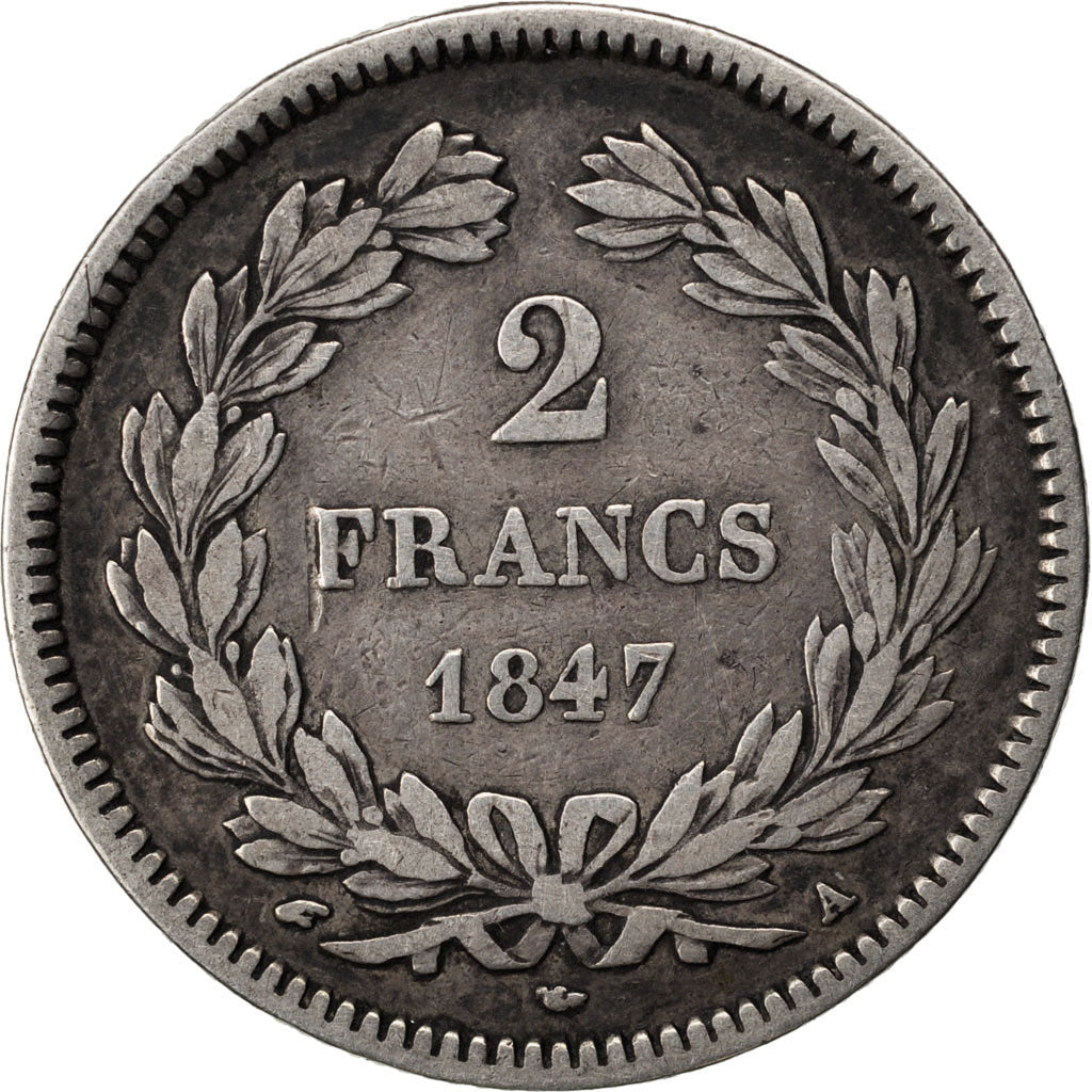 Coin, France, Louis-Philippe, 2 Francs, 1847, Paris, VF(30-35), Silver