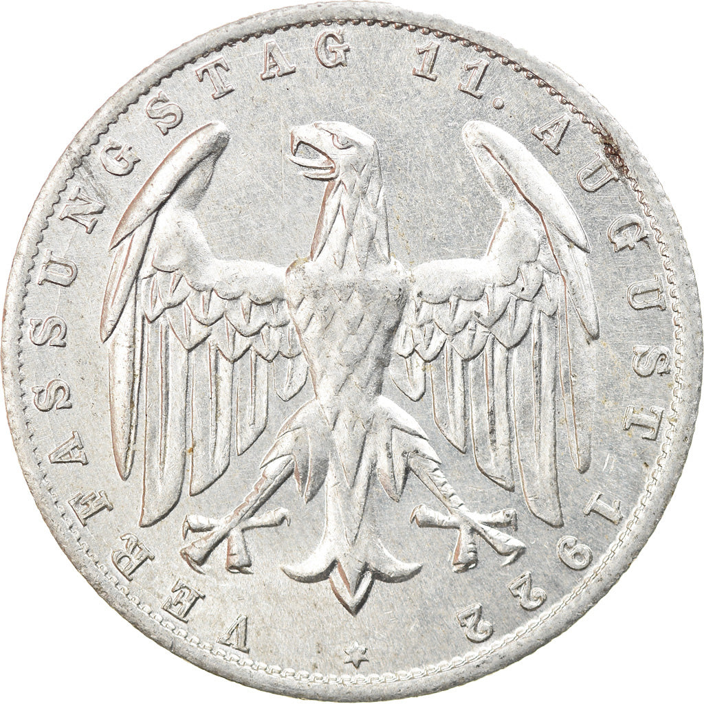 Coin, GERMANY, WEIMAR REPUBLIC, 3 Mark, 1922, Berlin, AU(55-58), Aluminum, KM:28