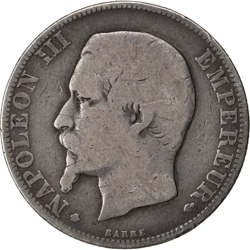 Moneta, Francia, Napoleon III, Napoléon III, 2 Francs, 1856, Strasbourg, MB