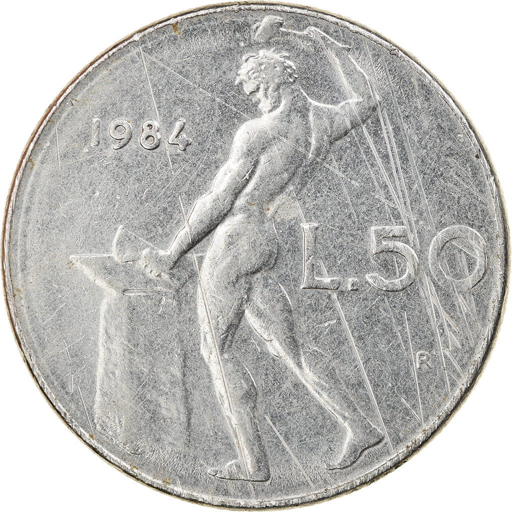 Münze, Italien, 50 Lire, 1984, Rome, SS, Stainless Steel, KM:95.1