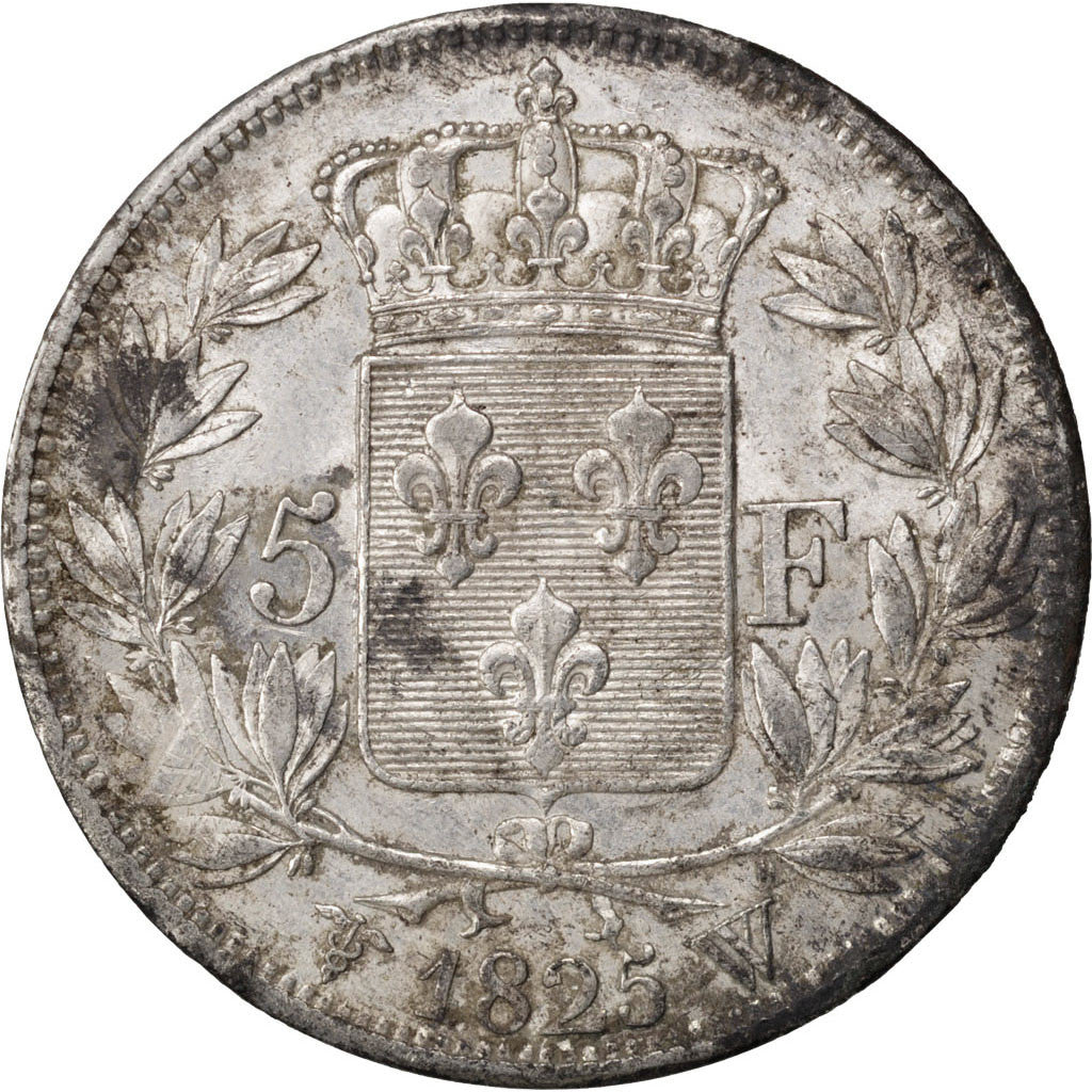 Coin, France, Charles X, 5 Francs, 1825, Lille, AU(50-53), Silver, KM:720.13