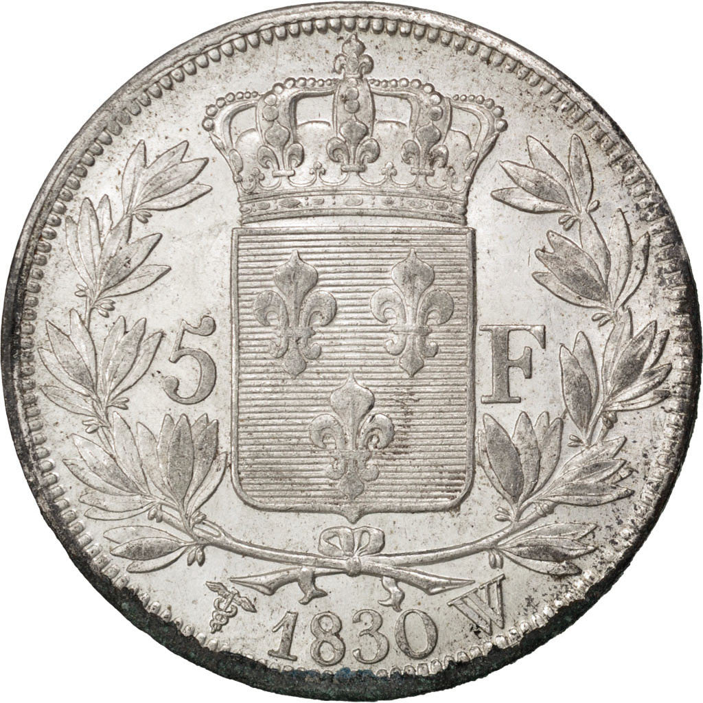 Coin, France, Charles X, 5 Francs, 1830, Lille, AU(50-53), Silver, KM:728.13