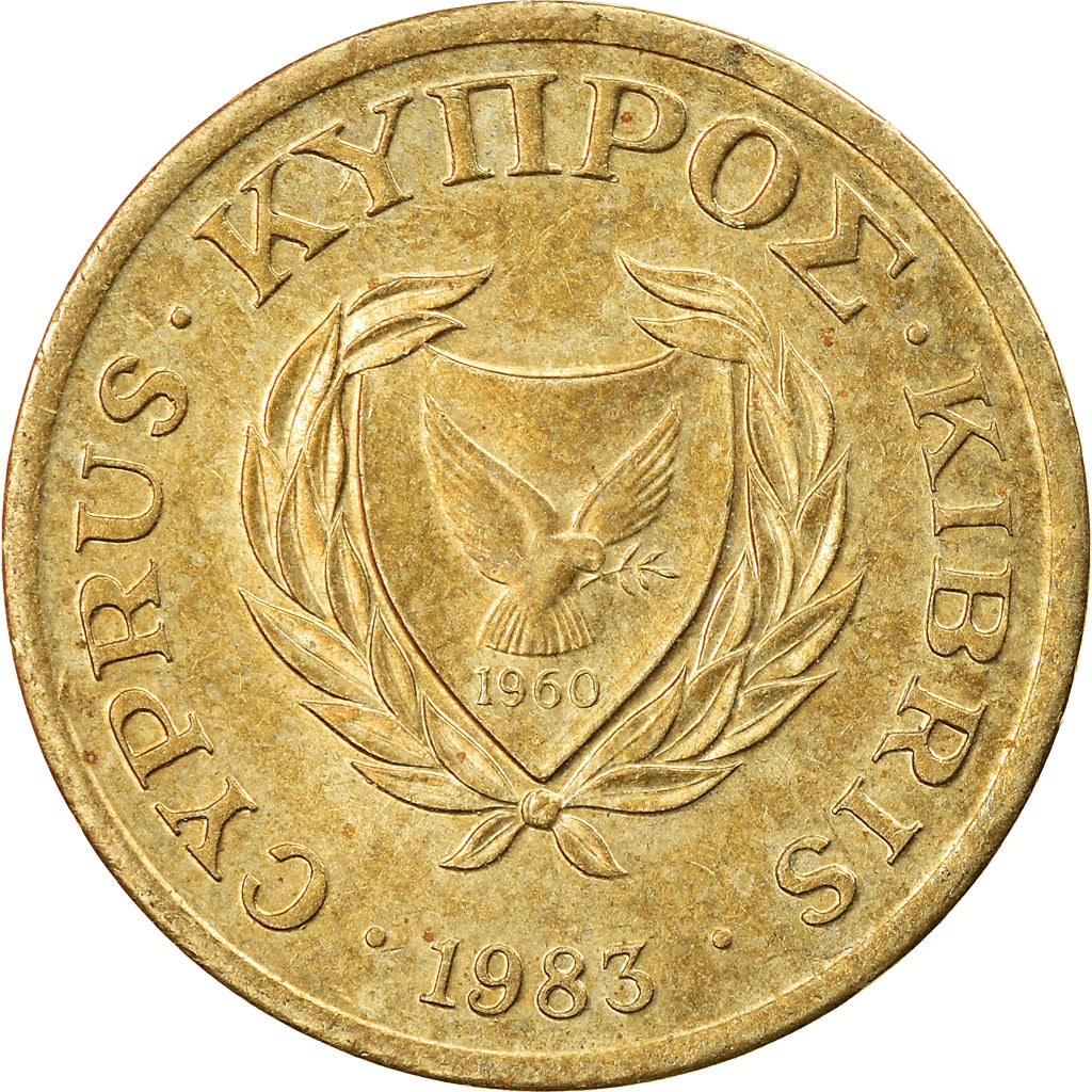 Moneda, Chipre, Cent, 1983, MBC, Níquel - latón, KM:53.1